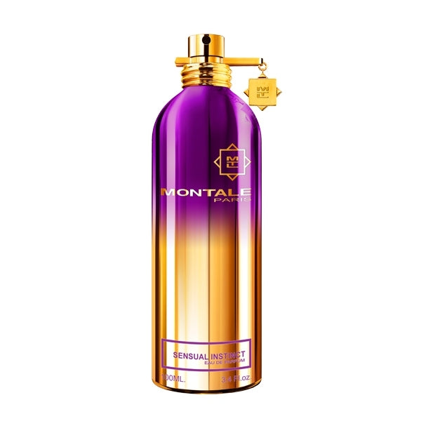 Montale - Sensual Instinct Flakon mit gold-lila Farbverlauf und goldenem Sprühkopf vor weißem Hintergrund