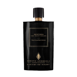 Simone Andreoli - Sentosa the night escape in eleganter schwarzer Flasche mit goldener Schrift und schlichter Formgebung