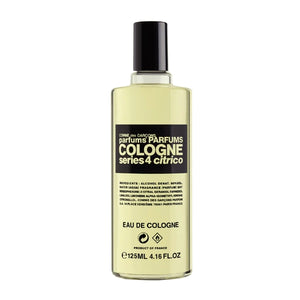 Comme des Garçons - Series 4: Cologne - Citrico in klarem Flakon mit schwarzem Verschluss und gelblicher Flüssigkeit