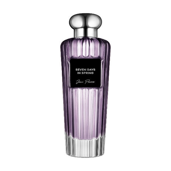 Jean Poivre - Seven Days in Spring Parfumflakon in zartem Violett mit geriffeltem Glas und rundem silbernen Verschluss