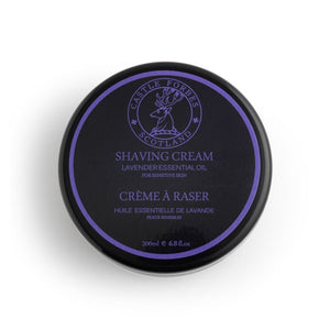 Castle Forbes - Lavender Shaving Cream Tiegel mit elegantem violettem Label für empfindliche Haut und Lavendelduft