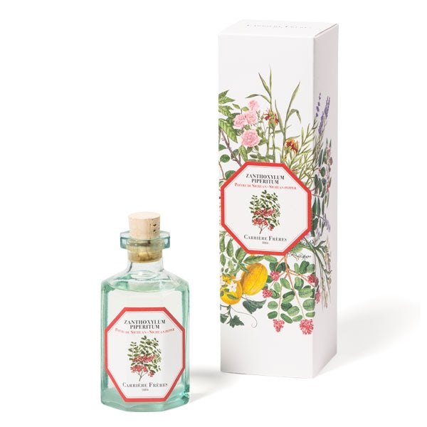 Carrière Frères - Sichuan Pepper - Zanthoxylum Piperitum - Diffusor mit floralem Design und dekorativem Glasflakon