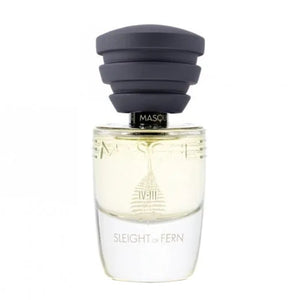 Masque Milano - Act IV–III - Sleight of Fern Parfumflakon mit transparentem Glas und dunkelgrauem Deckel vor weißem Hintergrund