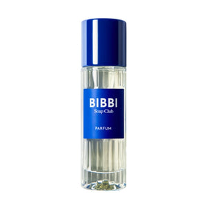 BIBBI Paris - Soap Club klarer Glasflakon mit blauem Deckel und schlichtem Etikett vor weißem Hintergrund