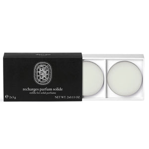 Diptyque - Orpheon - Solid Perfume - Refill Nachfüllpads in schwarzer Verpackung mit weißer Creme minimalistisch dargestellt