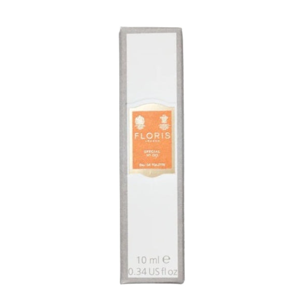 Floris - Special No. 127 weiße Verpackung mit orangefarbenem Label und grauem Rand auf hellweißem Hintergrund
