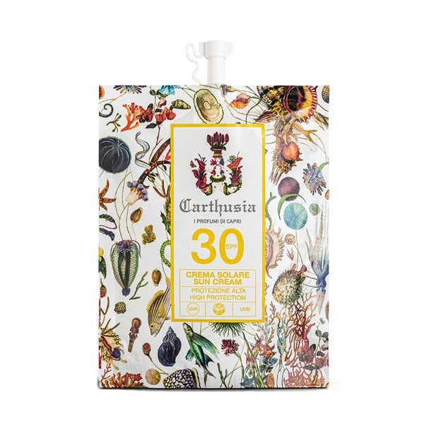 Carthusia - A'MMARE Collection - Sonnenpflege SPF 30 in umweltfreundlicher Nachfüllpackung mit dekorativem Meeresdesign