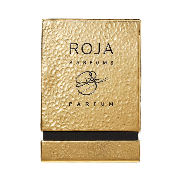 Roja Parfums - Taif Aoud Parfum goldene Geschenkbox mit strukturierter Oberfläche und elegantem Logo vor weißem Hintergrund