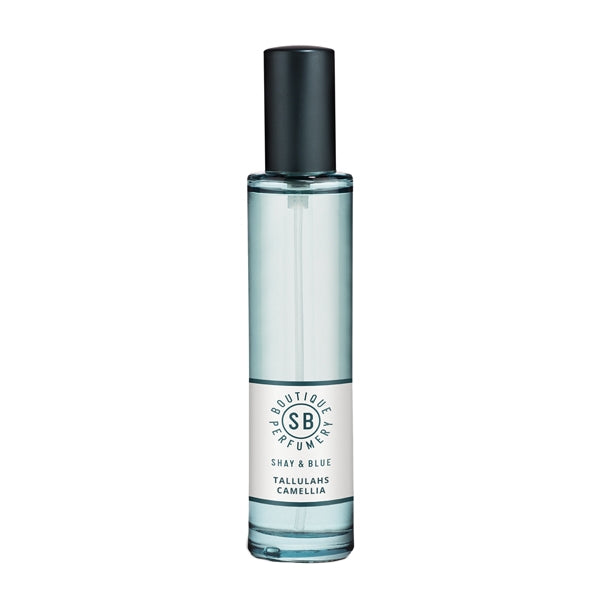 Shay & Blue - Tallulah's Camellia eleganter transparenter Roll-on mit schwarzem Verschluss und schlichtem Etikett