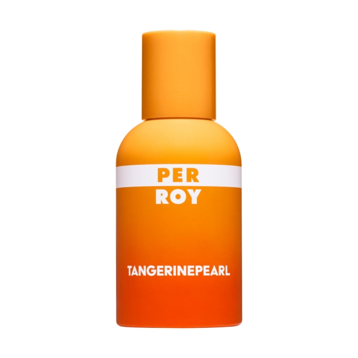 Perroy Parfum - Tangerine Pearl oranger Flakon mit weißem Schriftzug vor schlichtem weißem Hintergrund