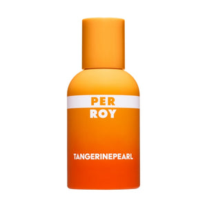 Perroy Parfum - Tangerine Pearl oranger Flakon mit weißem Schriftzug vor schlichtem weißem Hintergrund