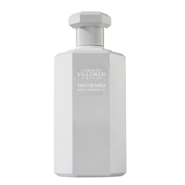 Lorenzo Villoresi - Teint de Neige - Bath & Shower Gel weißer Flakon mit facettiertem Verschluss und zartem Duftdesign