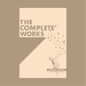 Imaginary Authors - The Complete Works - Discovery Kit Cover mit minimalistischer Vogelillustration und typografischem Design in Beige- und Brauntönen