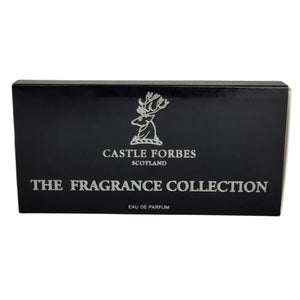 Castle Forbes - Discovery Set elegante schwarze Verpackung mit Markenlogo und Schriftzug The Fragrance Collection