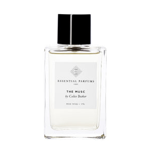 Essential Parfums - The Musc klarer Flakon mit schwarzem Deckel und dezentem Etikett vor weißem Hintergrund