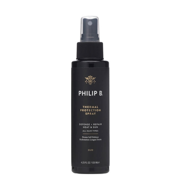 Philip B - Thermal Protection Spray in schwarzer Sprühflasche schützt das Haar vor Hitze und Sonnenschäden