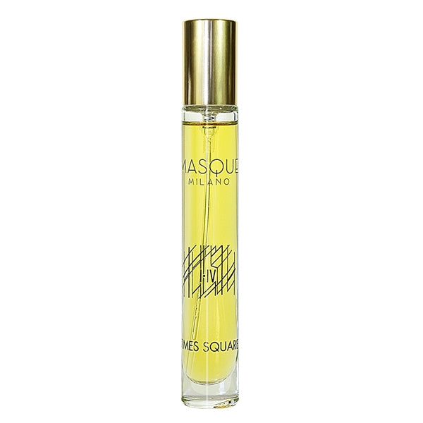Masque Milano - Act I-IV - Times Square schlanker Flakon mit goldenem Verschluss und gelblich klarem Duft im urbanen Design