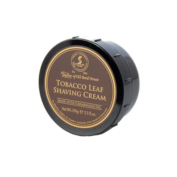 Taylor of Old Bond Street - Tobacco Leaf Shaving Cream in schwarzer Dose mit Tabak- und Zedernholzduft