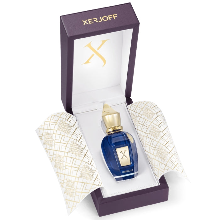 Xerjoff - Join The Club - Torino 24 elegant präsentiert in hochwertiger Geschenkbox mit goldenen Details und blauem Flakon