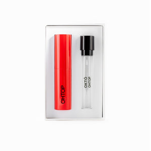 OHTOP - Októ Set mit rotem Reisezerstäuber und Nachfüllflakon für den Duft mit positiver Energie der Zahl 8