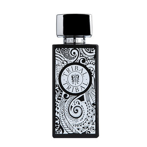 Arte Profumi - Tribal Parfumflakon mit schwarzem Gehäuse und weißem Tribal-Muster vor weißem Hintergrund