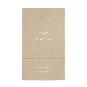 Hiram Green - Tryst Verpackung aus naturfarbenem Recyclingkarton mit schlichtem weißem Schriftzug und minimalistischem Design
