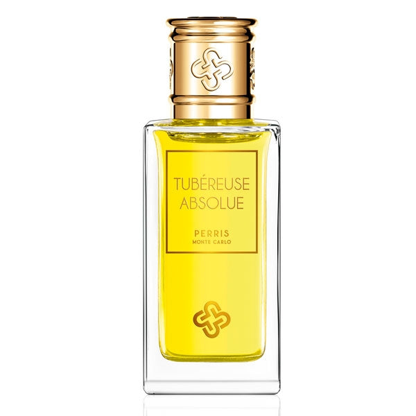 Perris Monte Carlo - Tubéreuse Absolue - Extrait de Parfum Flakon mit goldfarbenem Verschluss vor weißem Hintergrund