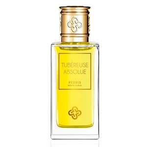Perris Monte Carlo - Tubéreuse Absolue - Extrait de Parfum Flakon mit goldfarbenem Verschluss vor weißem Hintergrund