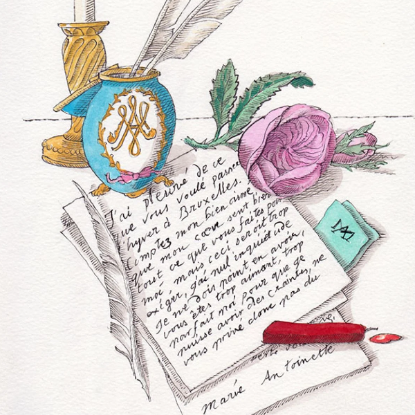 Trudon - Les Tuileries - Duftkerze mit feiner Rosennote und eleganter Hommage an Marie Antoinette in Illustration