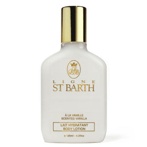 Ligne St Barth - Body Lotion - Scented Vanilla elegante weiße Flasche mit goldenem Verschluss für feuchtigkeitsspendende Pflege
