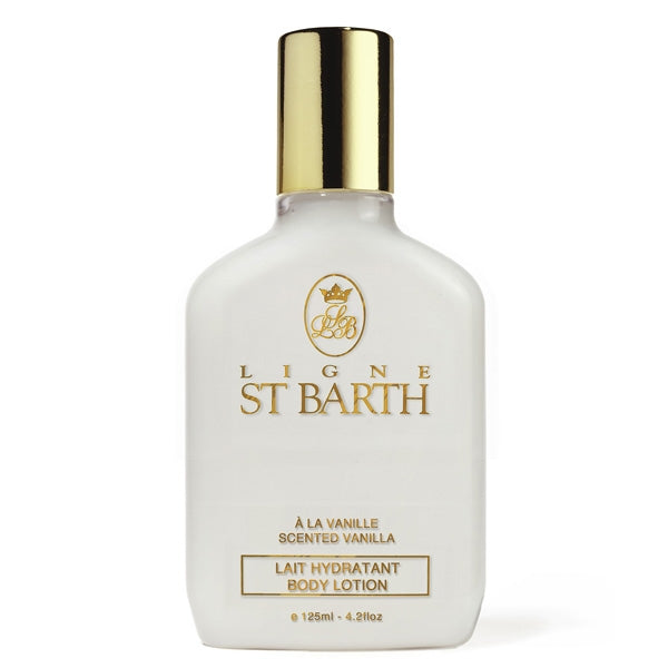 Ligne St Barth - Body Lotion - Scented Vanilla elegante weiße Flasche mit goldenem Verschluss für feuchtigkeitsspendende Pflege