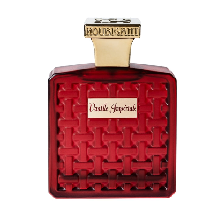Houbigant - Collection les Ambres - Vanille Impériale Parfumflakon in tiefrot mit goldenem Verschluss und elegantem Muster