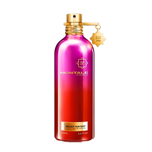 Montale - Velvet Fantasy Parfumflakon in leuchtendem Pink-Rot mit goldfarbenem Verschluss und elegantem minimalistischen Design