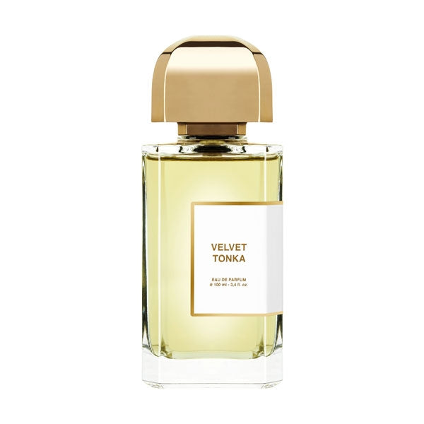 bdk Parfums - Collection Matières - Velvet Tonka Parfumflakon mit goldfarbenem Verschluss vor weißem Hintergrund