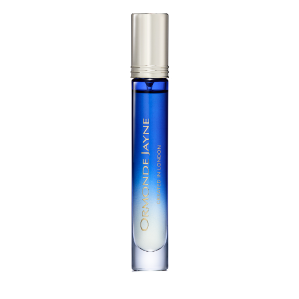 Ormonde Jayne - Verano schlanker Parfümroller in blauem Glas mit silberner Kappe und feiner Farbverlauf-Optik