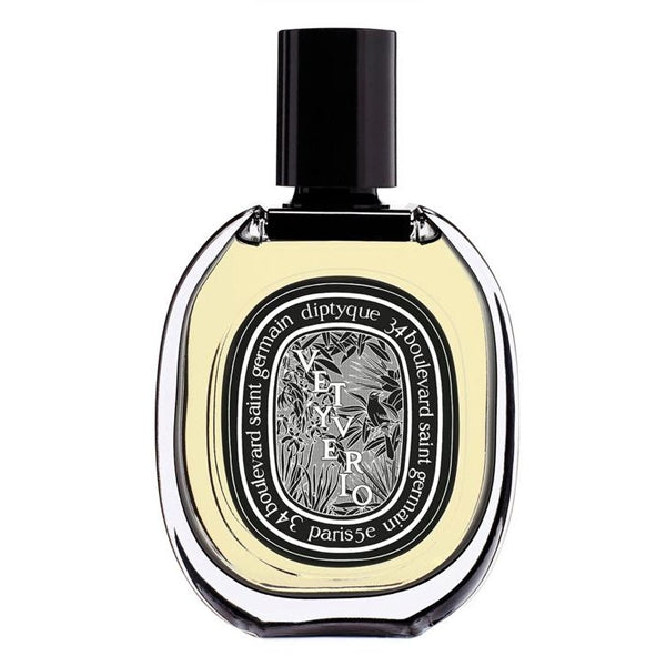 Diptyque - Vetyverio - Eau de Parfum im klaren Flakon mit schwarzem Verschluss und detailreichem Etikett in Schwarz-Weiß