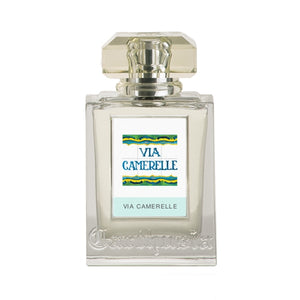 Carthusia - Via Camerelle Parfumflakon mit klarem Glas und transparentem Inhalt vor weißem Hintergrund