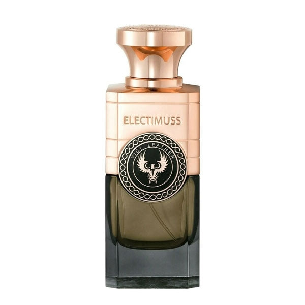 Electimuss - Vici Leather Flakon mit kupferfarbenem Verschluss und dunklem, zweifarbigem Glas in edler Formgebung