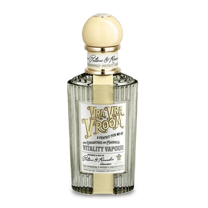 Penhaligon's - Potions & Remedies - Vra Vra Vroom Flakon mit cremefarbenem Deckel und elegantem vintage Etikett in hellem Design