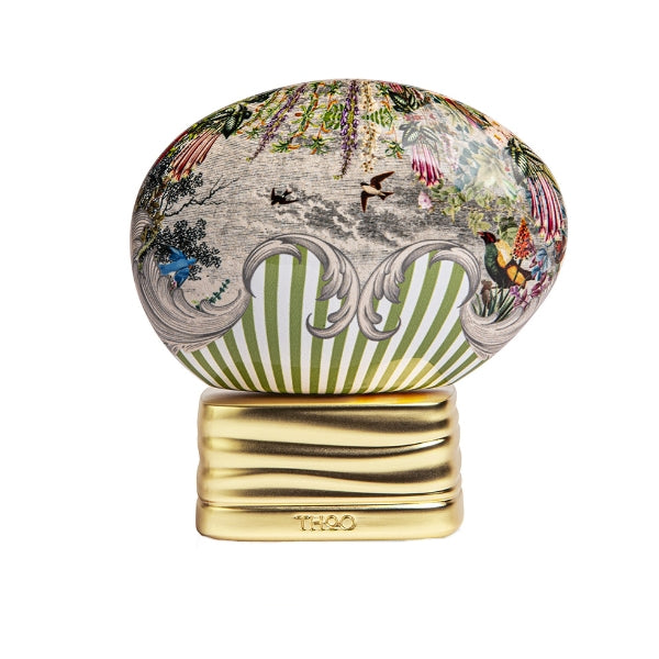 THoO - Crazy Collection - Wabisabi ungewöhnliches Parfumflakon mit floralen und tierischen Motiven auf goldenem Sockel