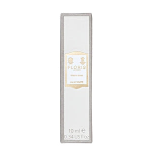 Floris - White Rose elegante weiße Verpackung mit goldfarbenem Label und edlen Prägungen auf hellem Hintergrund