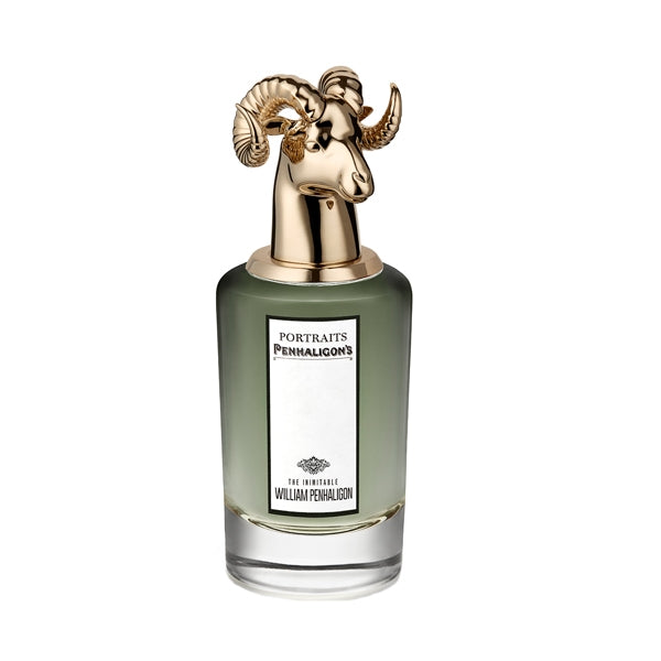Penhaligon's - Portraits - The Inimitable William Penhaligon Parfumflakon mit goldfarbenem Widderkopf vor weißem Hintergrund