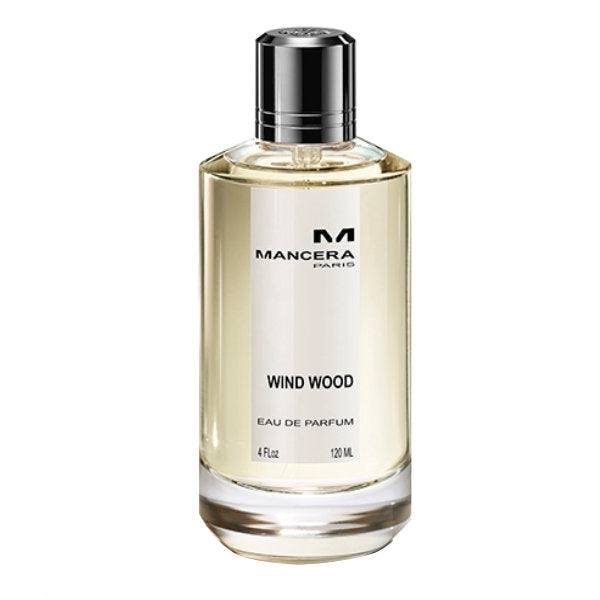 Mancera - Wind Wood Parfumflakon mit klarer Flüssigkeit und schlichtem, silbernem Verschluss modernen Designs