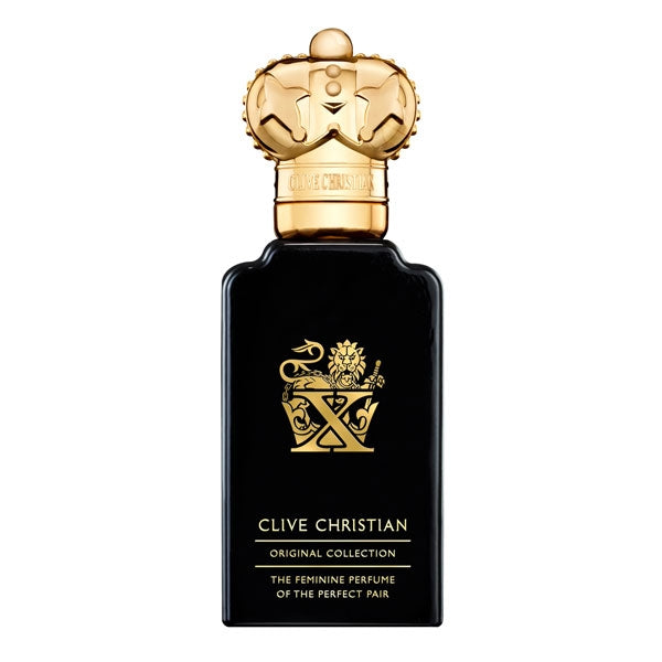 Clive Christian - X for women eleganter schwarzer Flakon mit goldener Krone und filigranem Logo in edlem Design