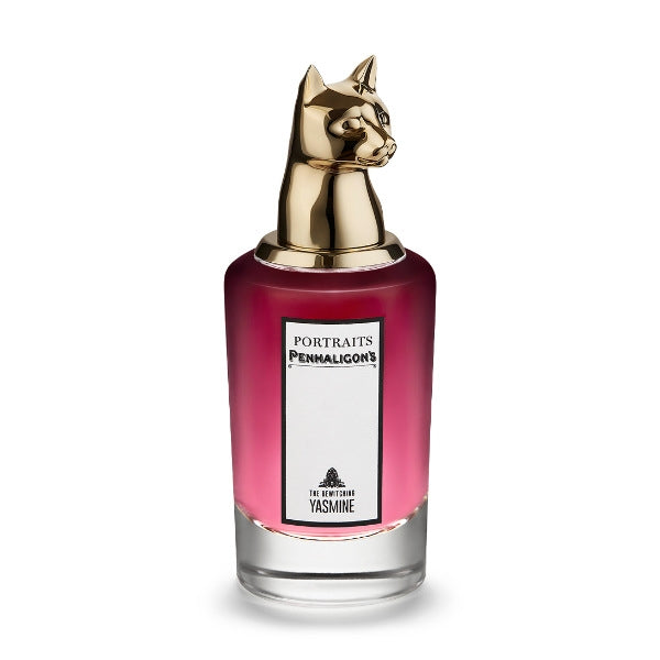 Penhaligon's - Portraits - Bewitching Yasmine Parfumflakon in sattem Pink mit goldenem Katzenkopfverschluss und elegantem Etikett