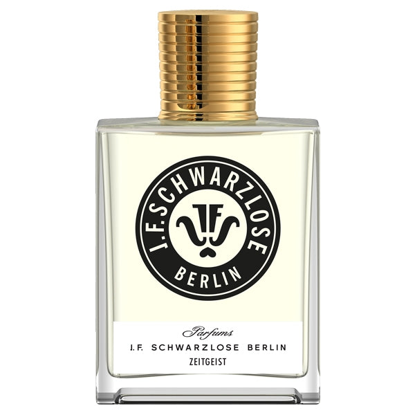 J. F. Schwarzlose Berlin - Zeitgeist Parfumflakon mit klarer Form und elegantem goldfarbenem Verschlussdesign