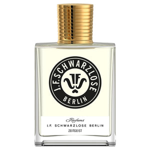 J. F. Schwarzlose Berlin - Zeitgeist Parfumflakon mit klarer Form und elegantem goldfarbenem Verschlussdesign
